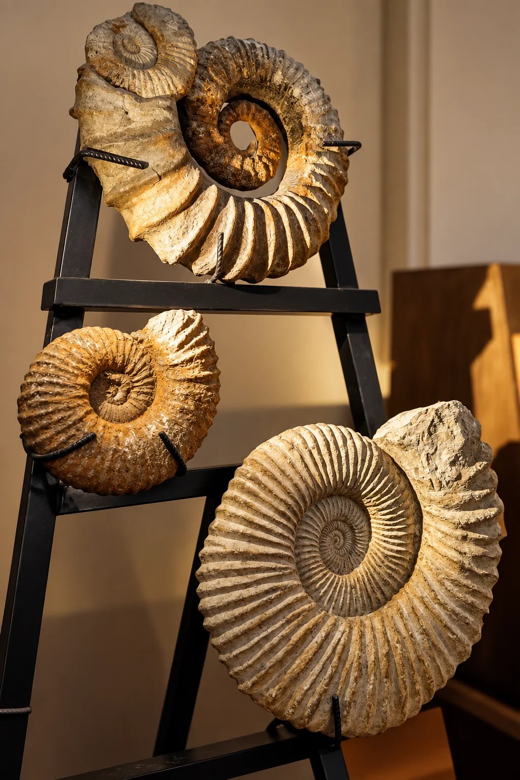 Ammoniti fossili esposte nel Museo