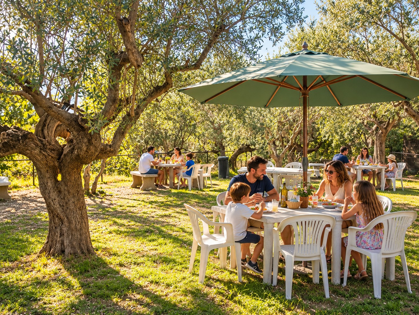 Famiglie nell’area picnic del Parco La Rupe