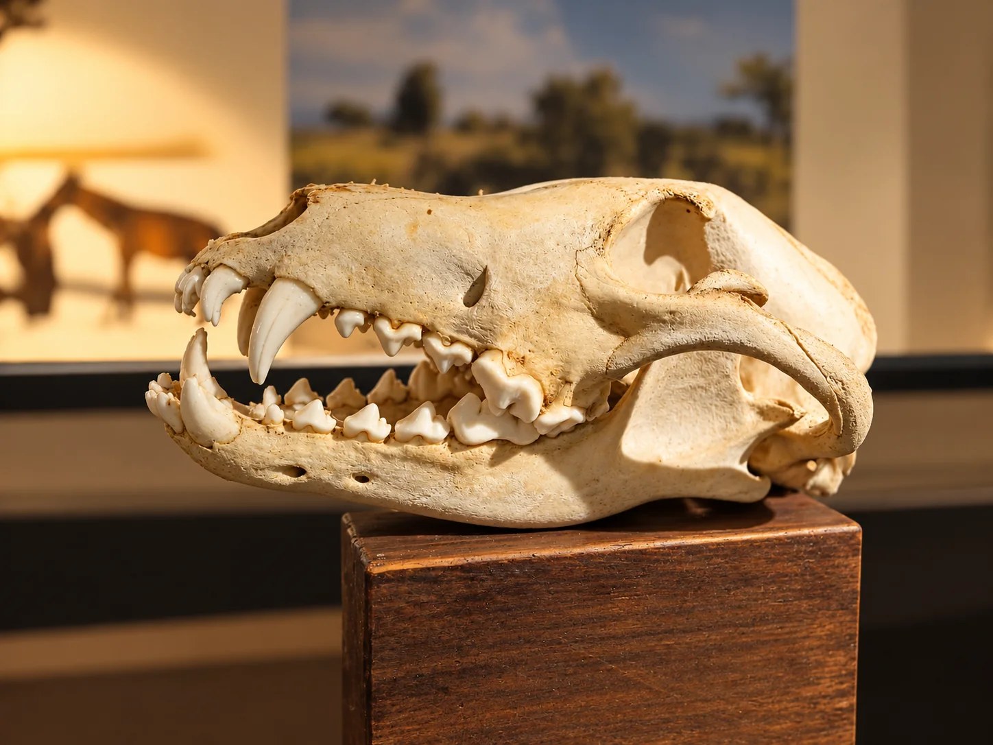 Teschio esposto nel Museo del Parco La Rupe